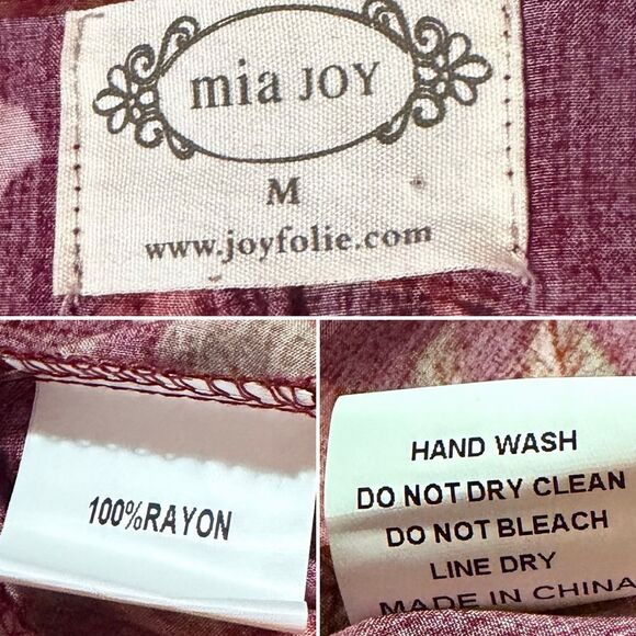 Joyfolie Brenna Dark Red Floral Maxi Longline Cardigan Balloon Sleeves Duster M - Picture 11 of 11